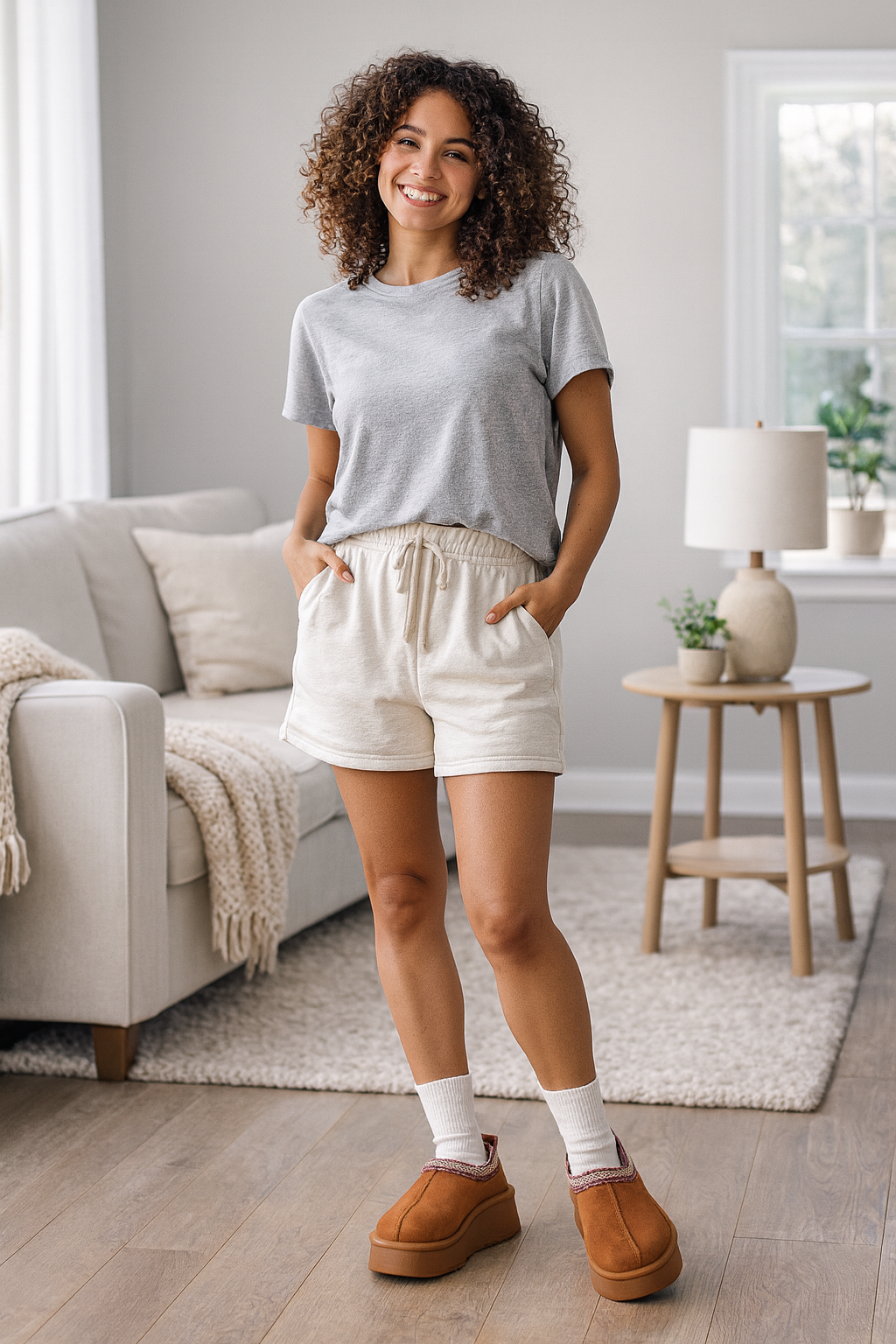 Women's Fuzzy Slippers Genuine Suede Leather Fur Lining Mules Cozy Warm Shoes for Indoor Outdoor